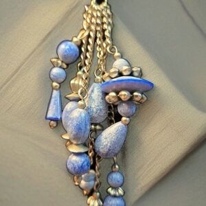 Elegant Blue and Gold Beaded Necklace